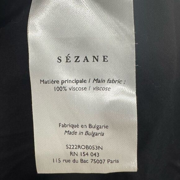 SEZANE LALI DRESS BLACK FLORAL PRINT - Picture 9 of 10